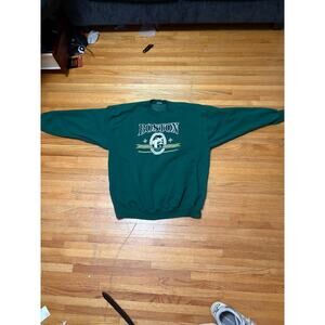 Vintage Boston Crewneck Sweatshirt Green Pullover (L) Made in USA